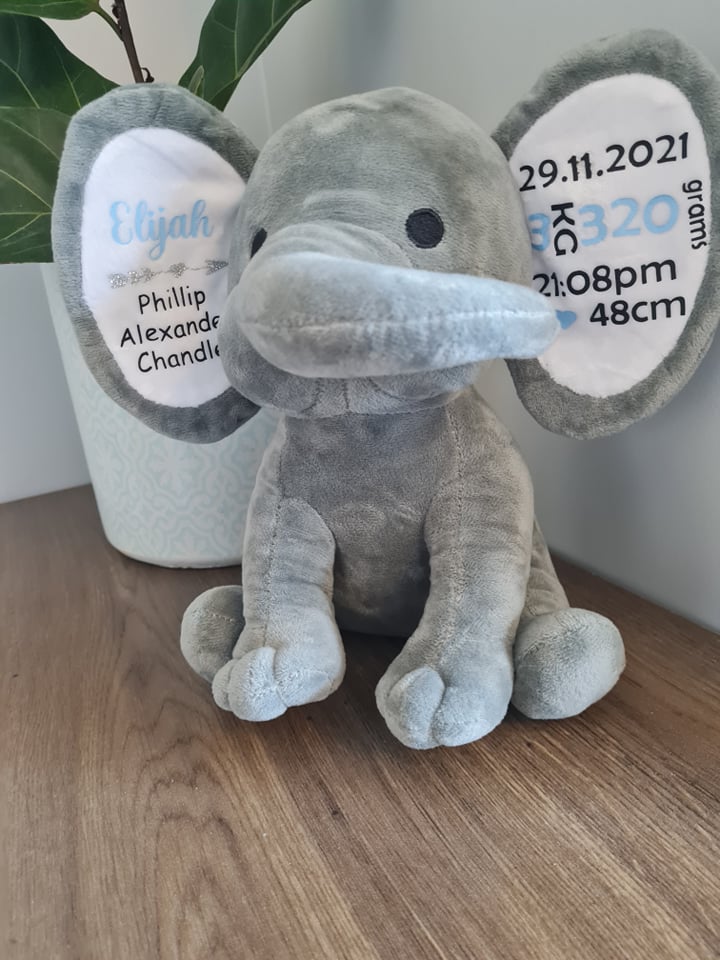 Baby Birth Detail Elephant - Grey Light Ear