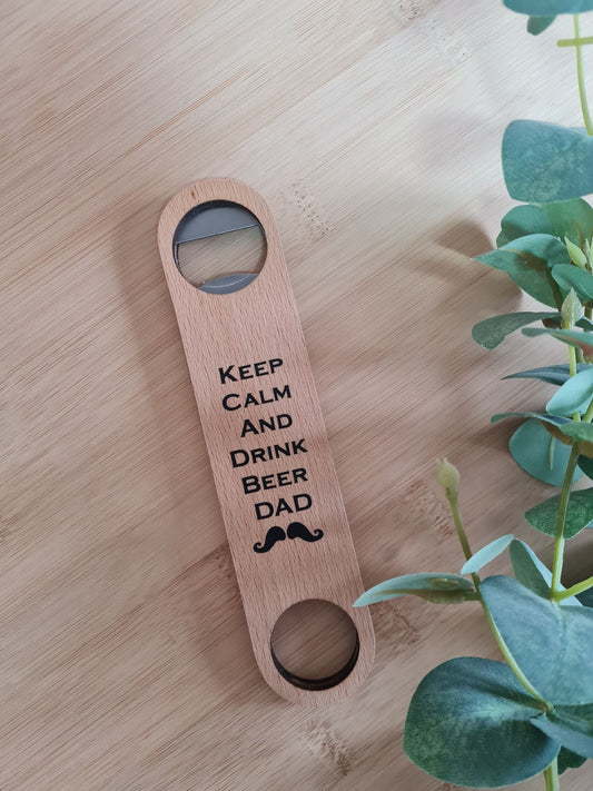 DISPLAY - Keep Calm and Drink Beer "Name" Bottle Opener