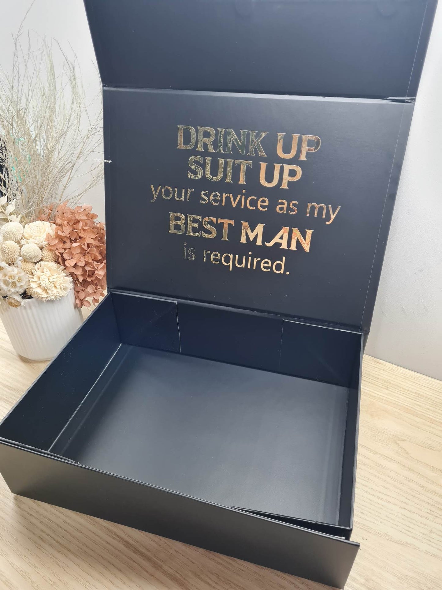 Drink Up Suit Up Groomsman Magnetic Gift Box