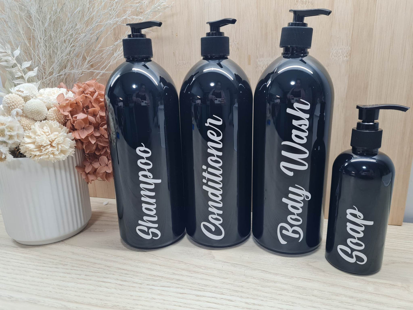 Black Bathroom/Pet Bottles