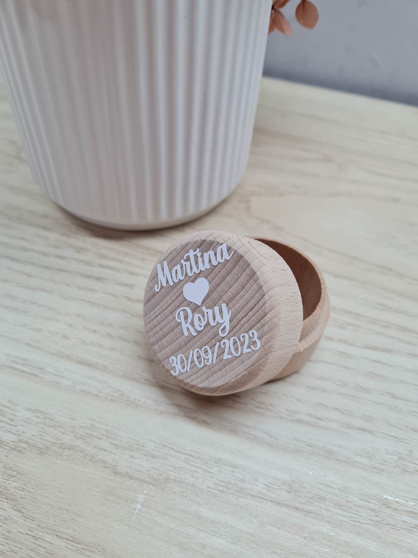 Ring Box with Names and Date