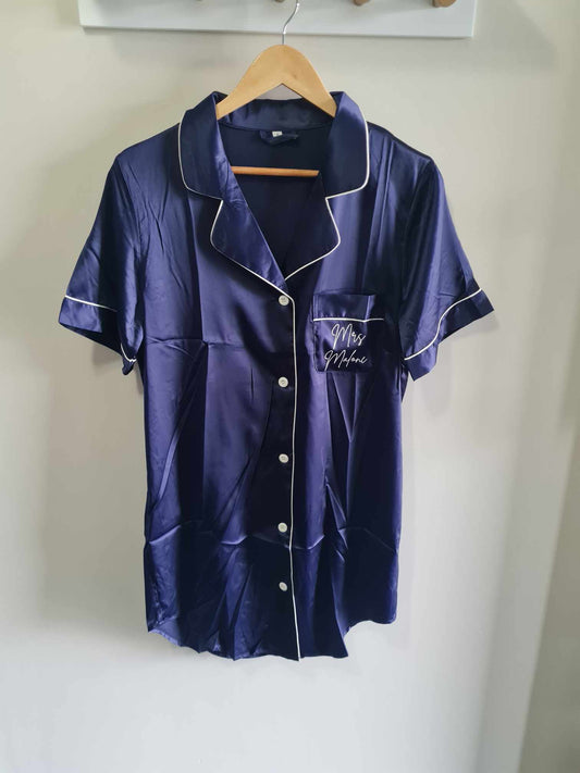 Satin Night Shirt - Short Sleeve