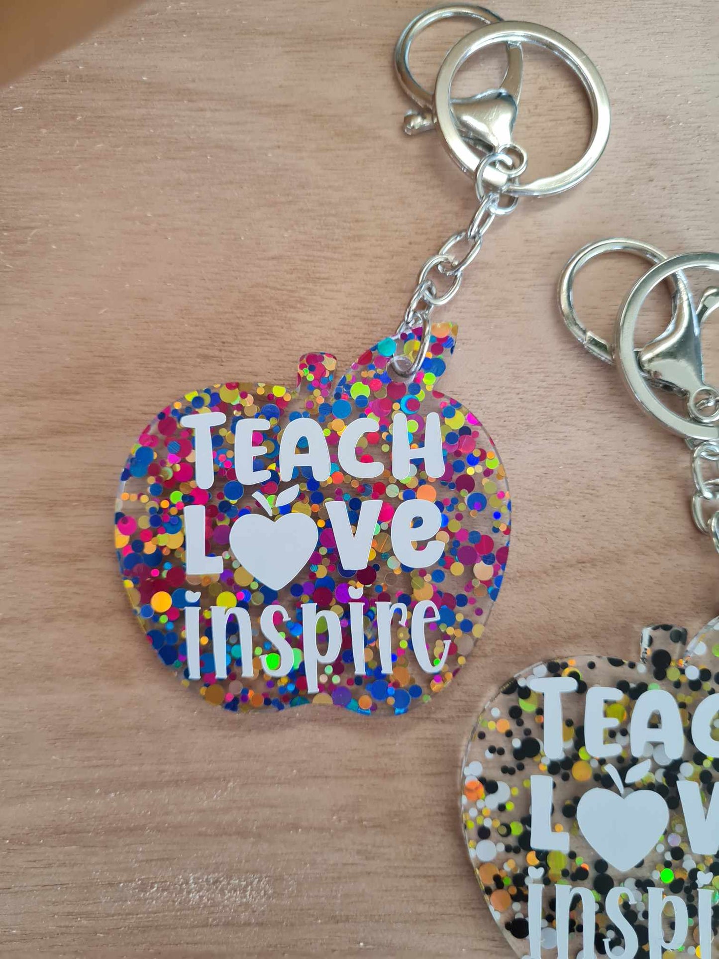 DISPLAY - Teach Love Inspire Apple Keyrings