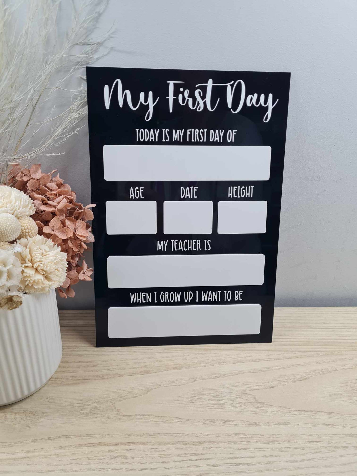 First and Last Day of Board Acrylic Black