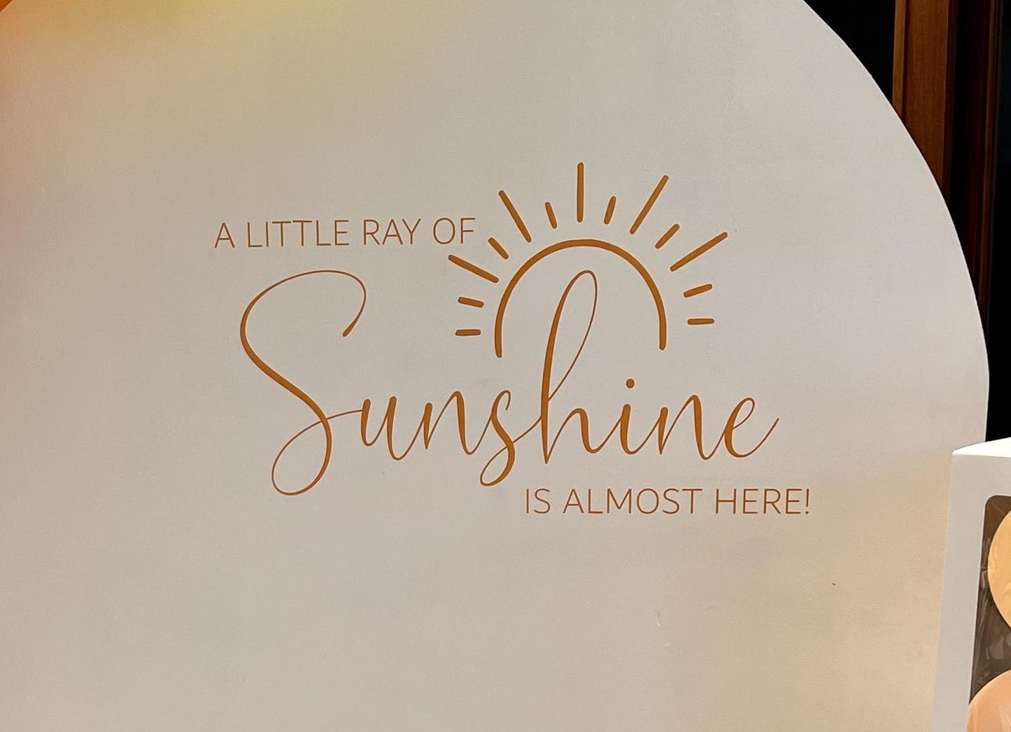 A Little Ray of Sunshine is Almost Here Backdrop Sticker/ Decal