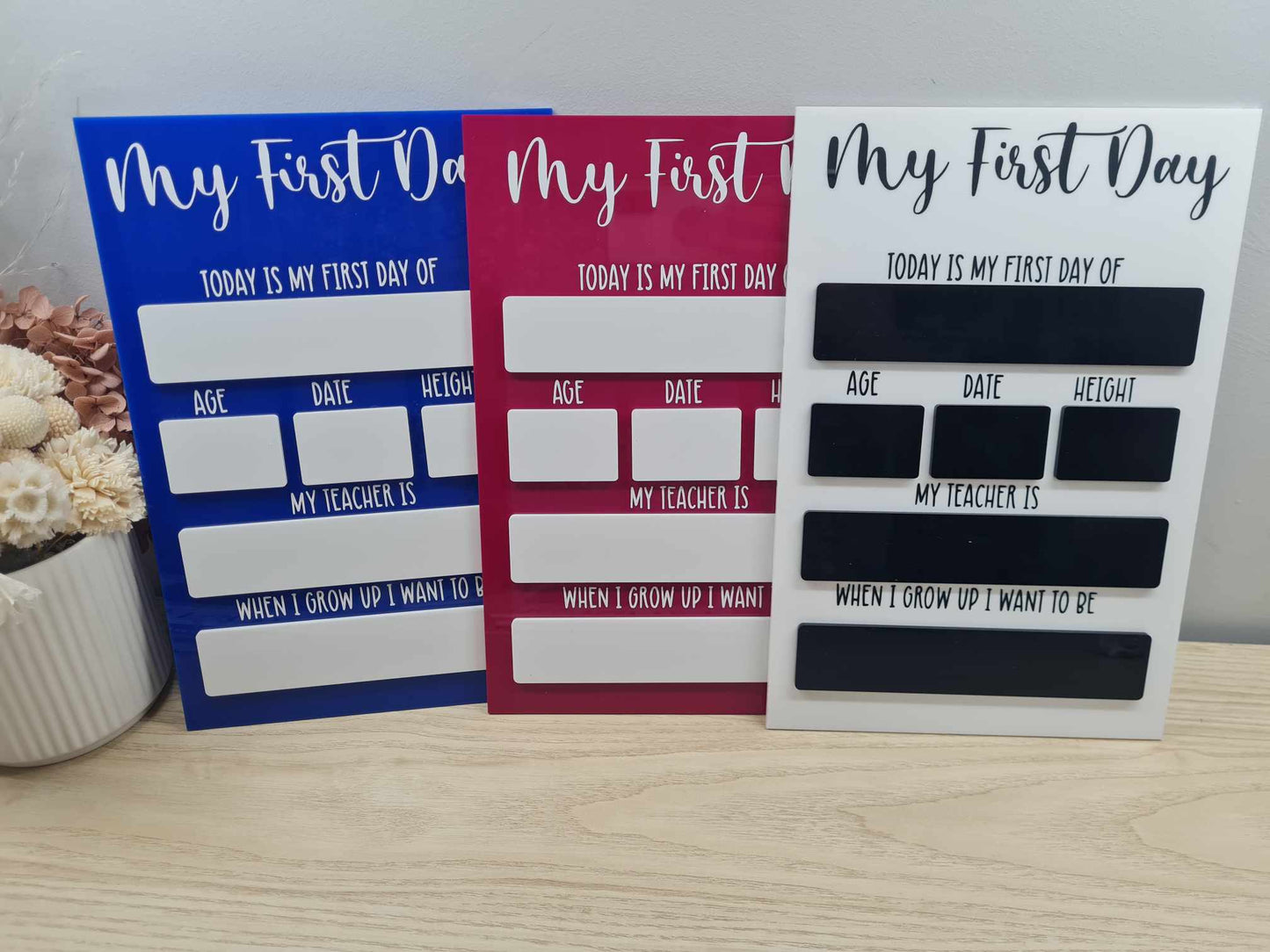 First and Last Day of Board Acrylic Blue
