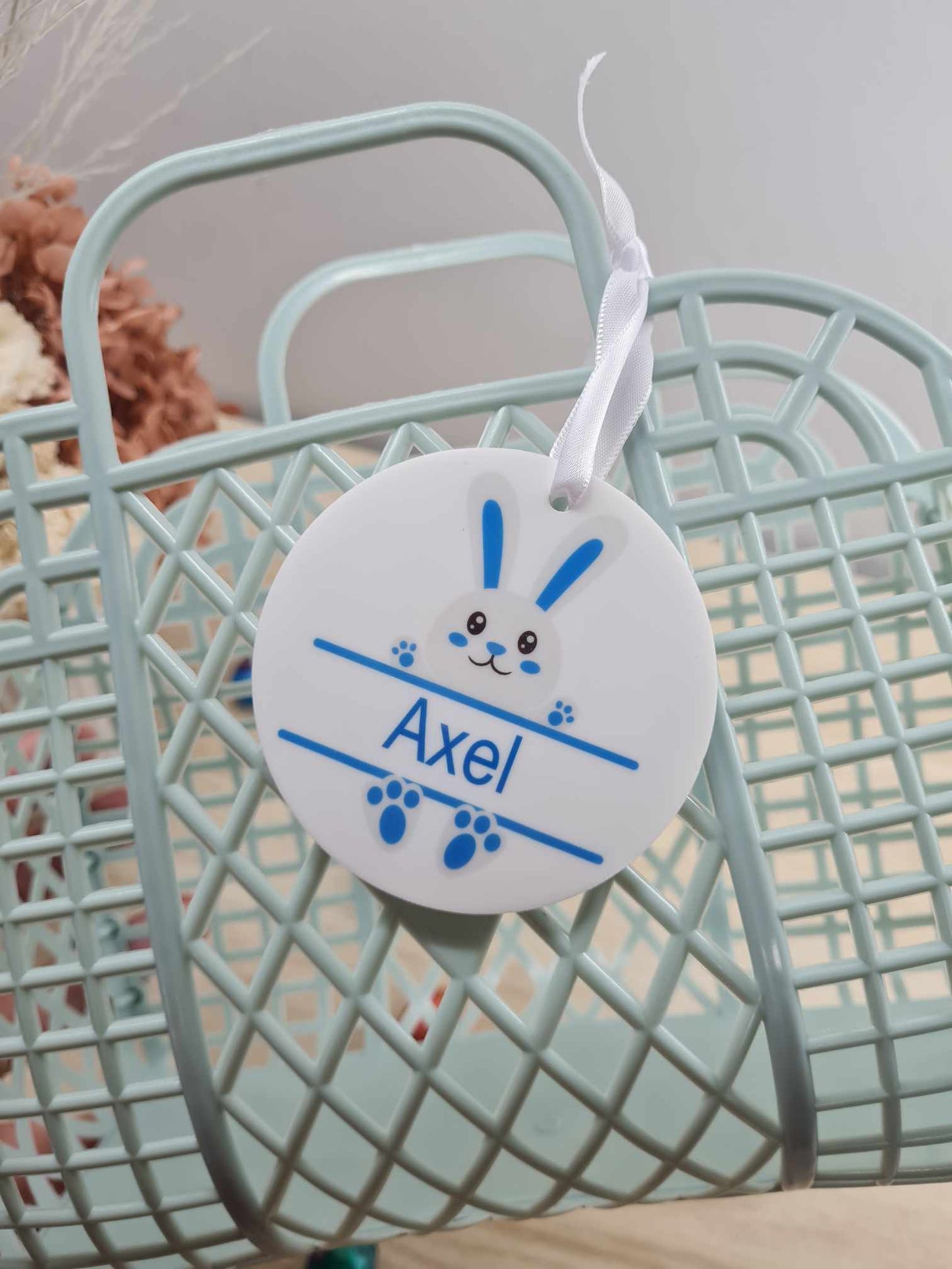 Round Boys Monogram Easter Bag Tag