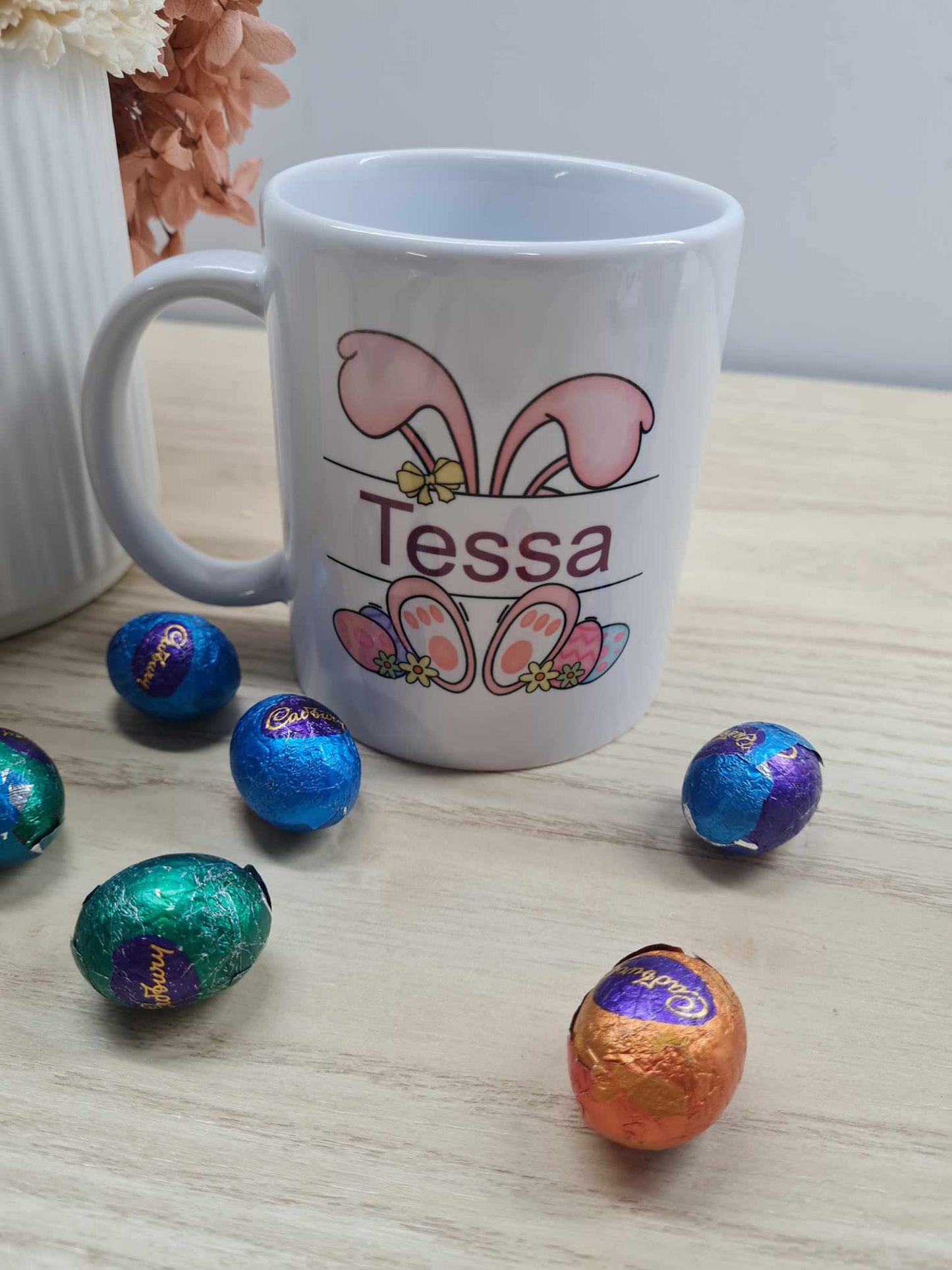 Easter Girl Bunny Monogram Mug