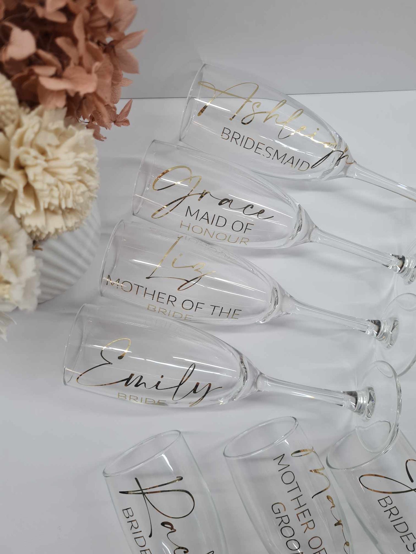 Flute Glass with Title