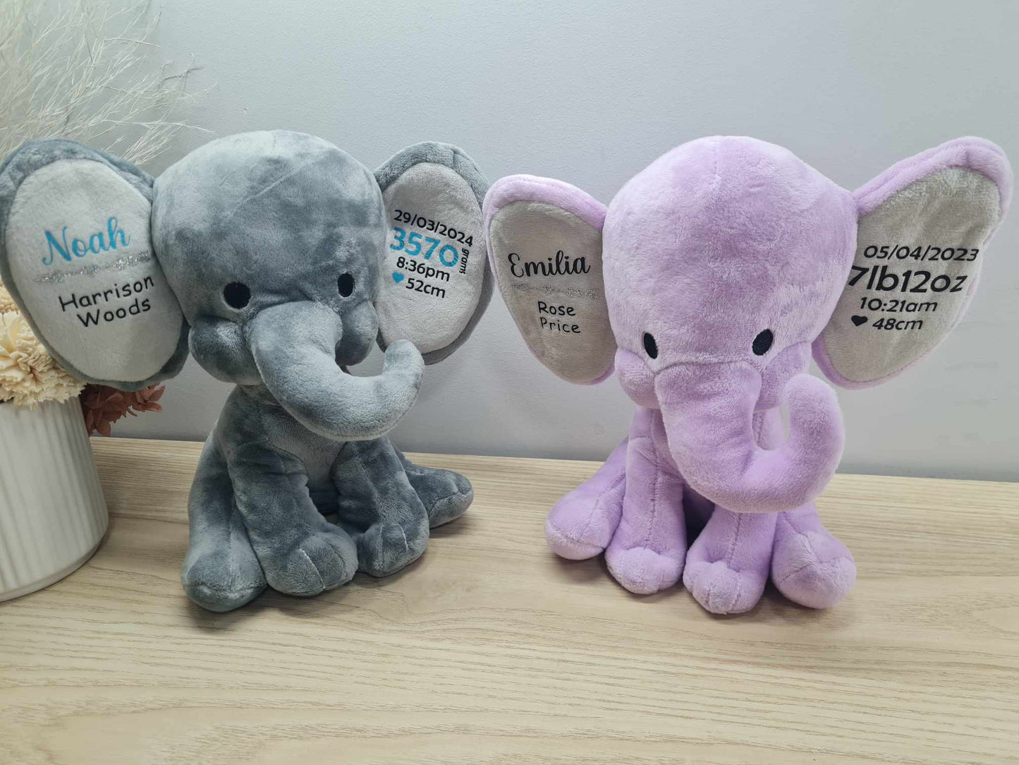 Baby Birth Detail Elephant - Lilac