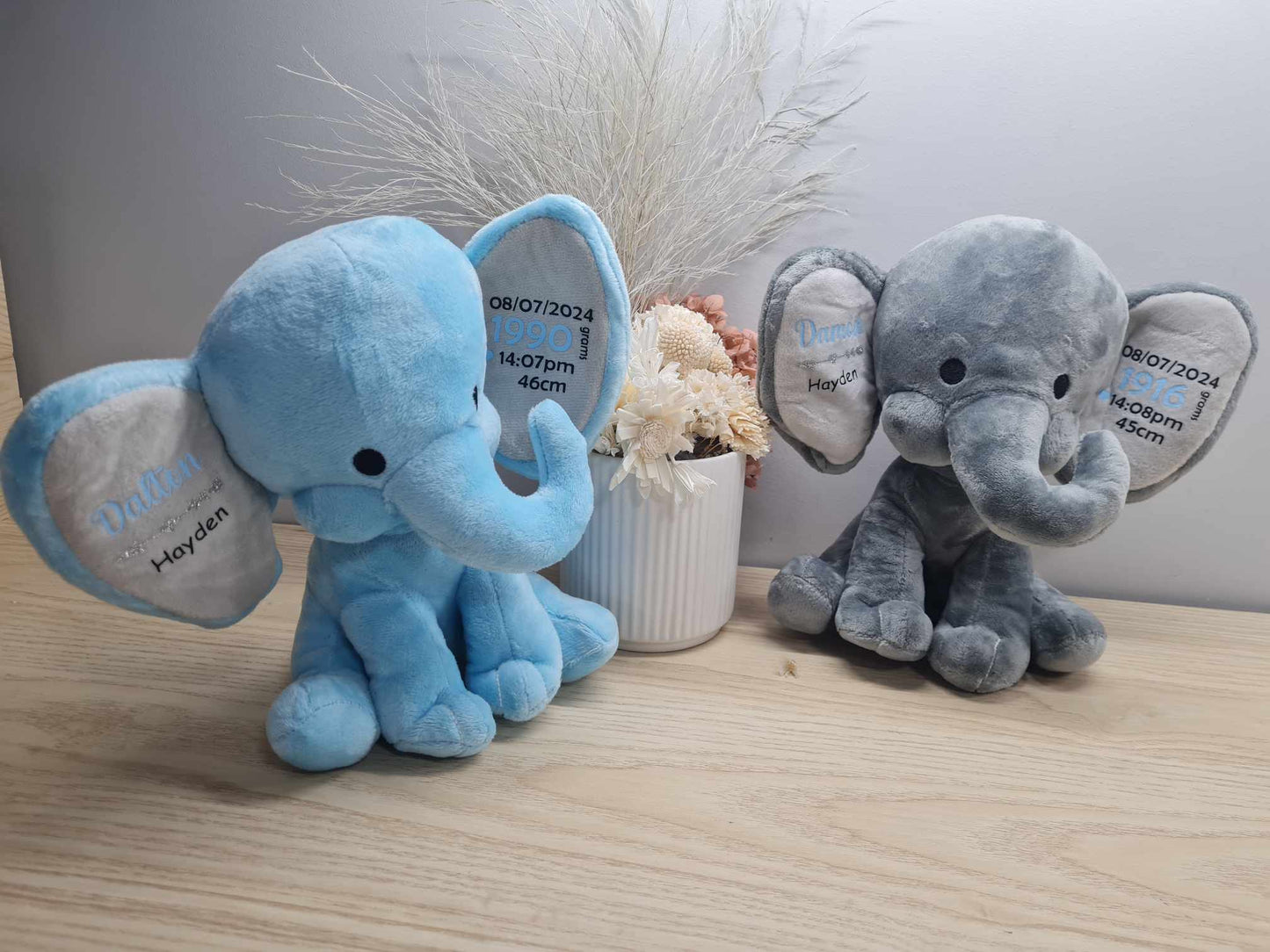 Baby Birth Detail Elephant - Blue Light Ear