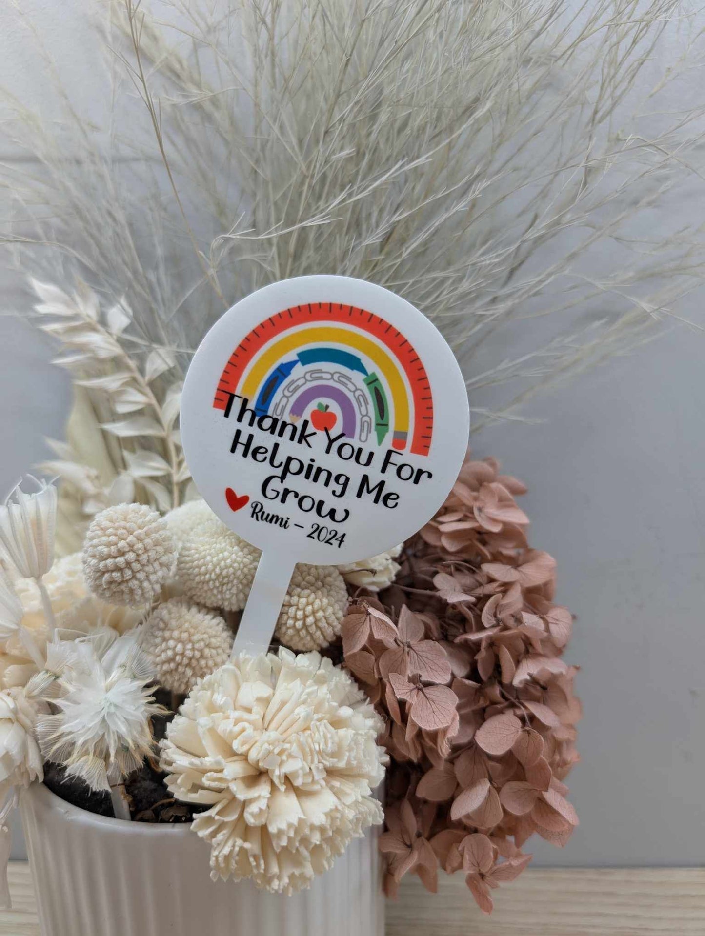 Thank you for Helping me Grow Rainbow Plant Stake