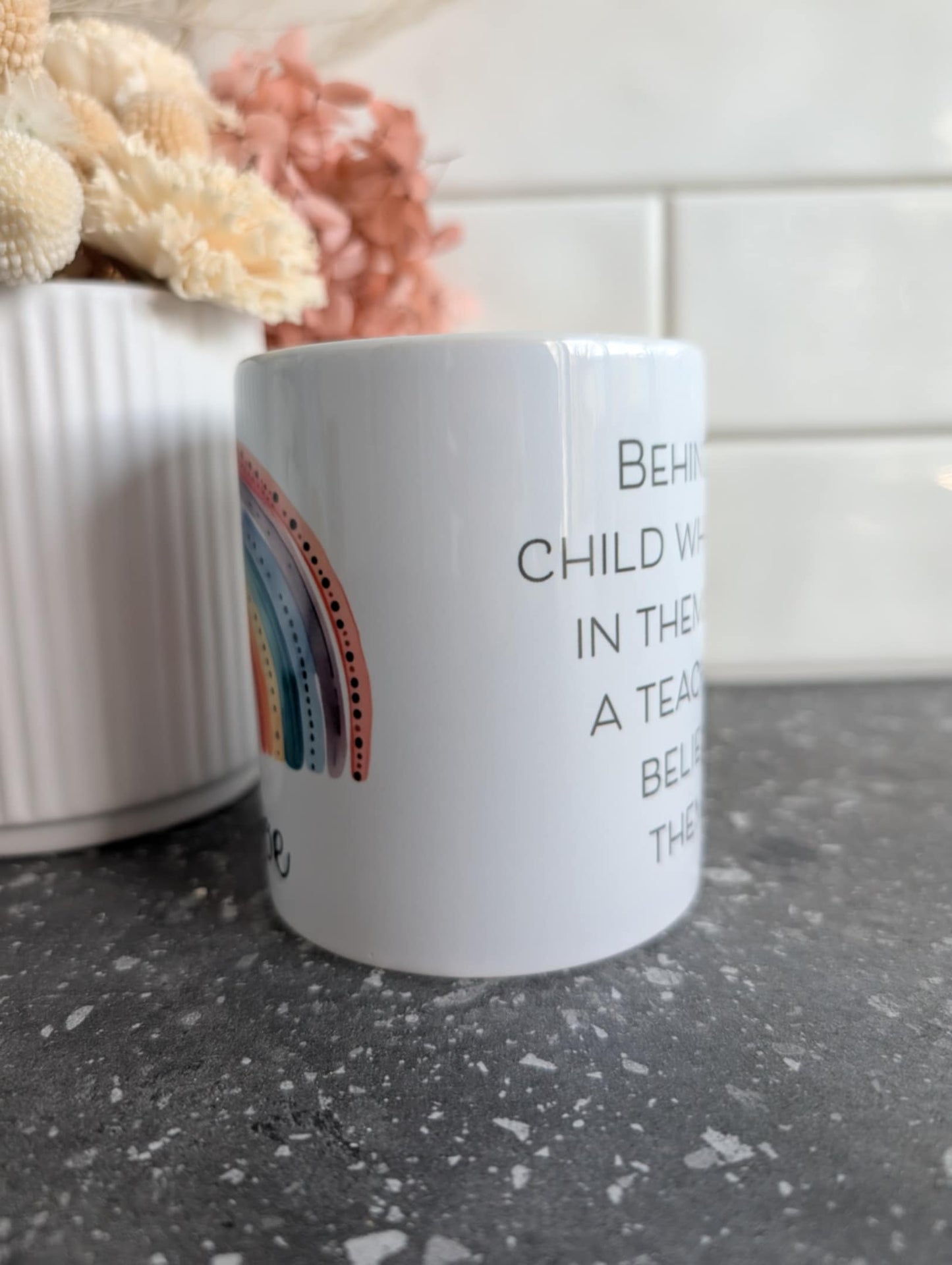 Rainbow Teacher Believed Mug