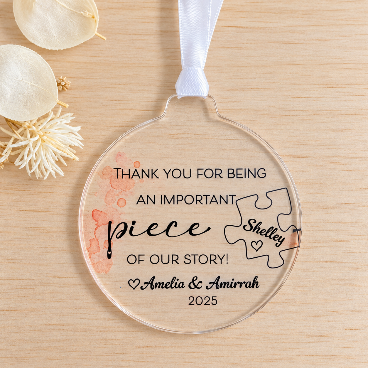 Personalised Important Piece Teacher Bauble