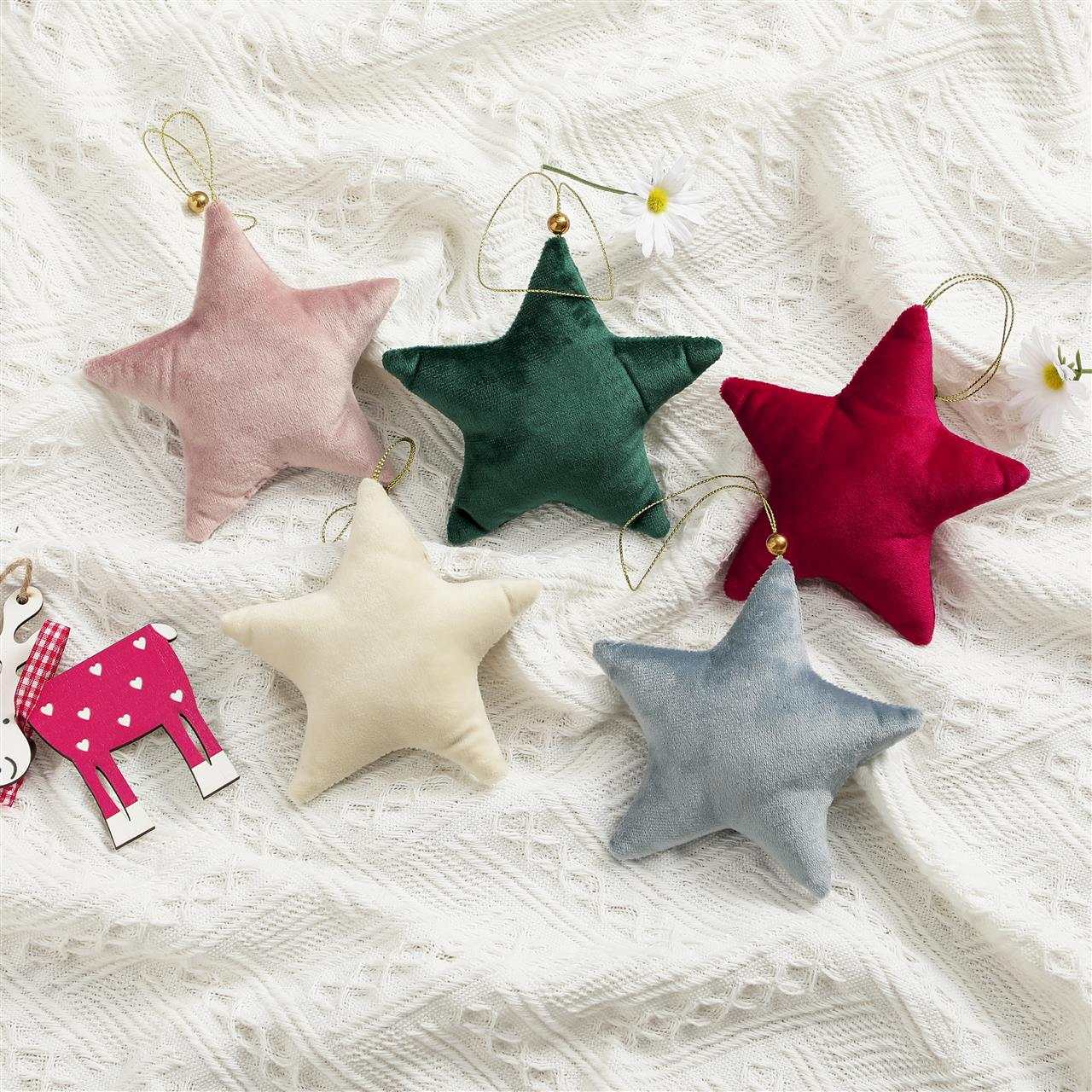 Hanging Velvet Star Decoration