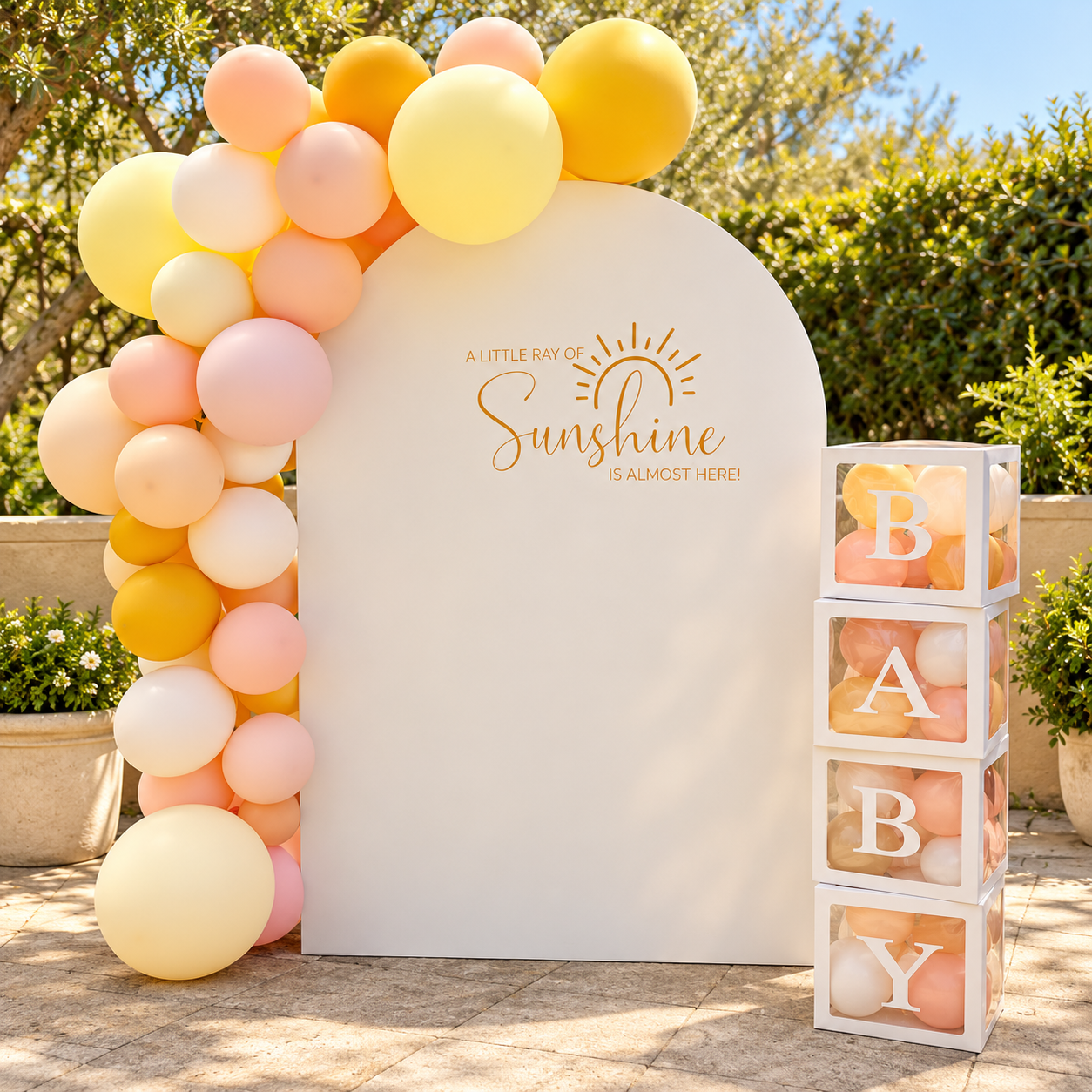 Little Ray of Sunshine Baby Shower Backdrop Sticker