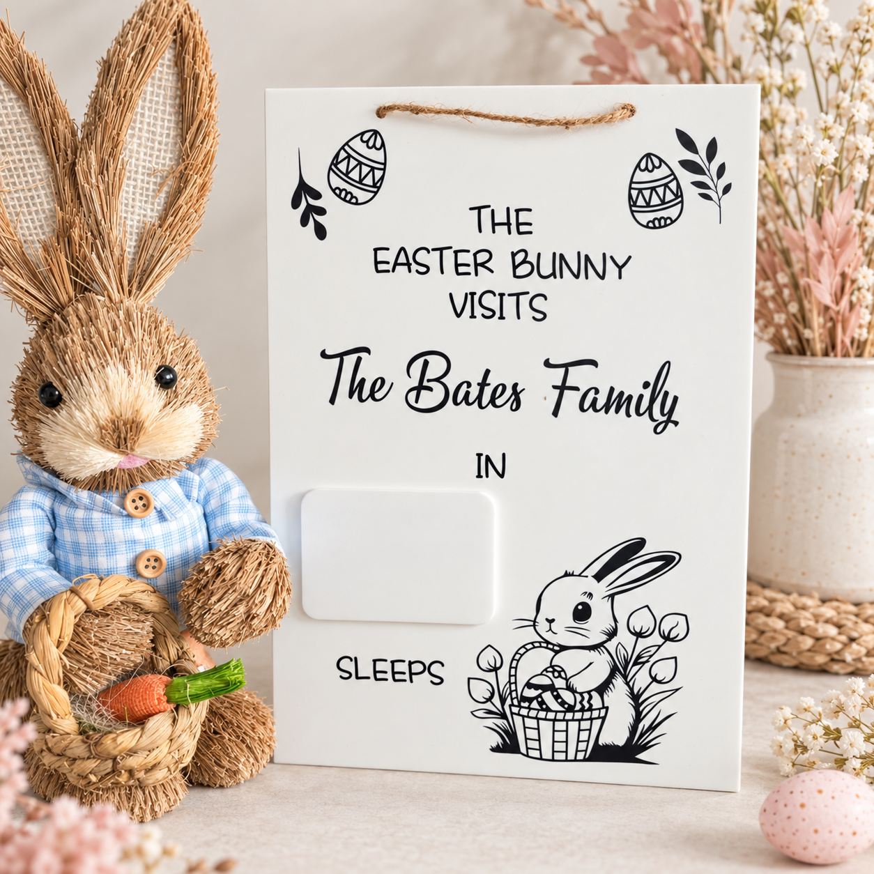 Personalised Easter Bunny Countdown Sign