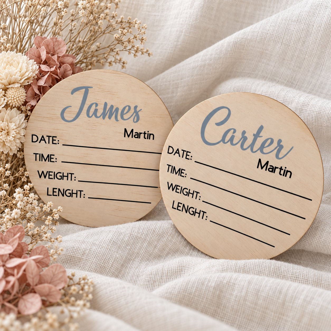 Personalised Hello World Birth Announcement Disc