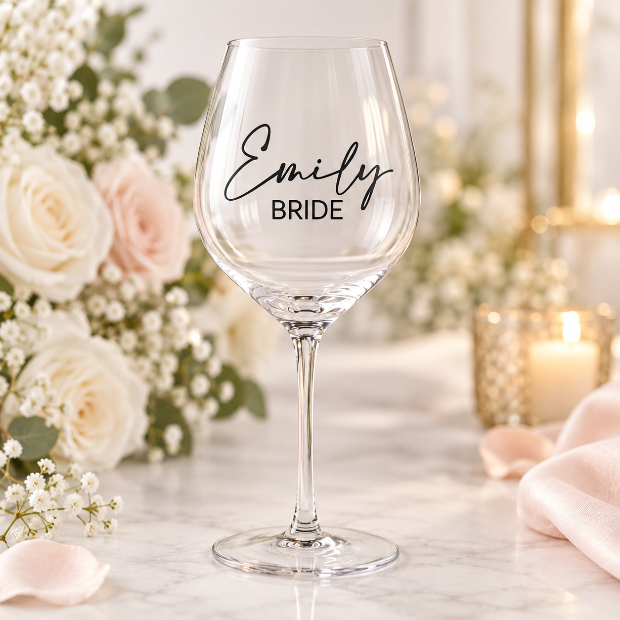 Personalised Bridal Party Wine Glass – Name & Title
