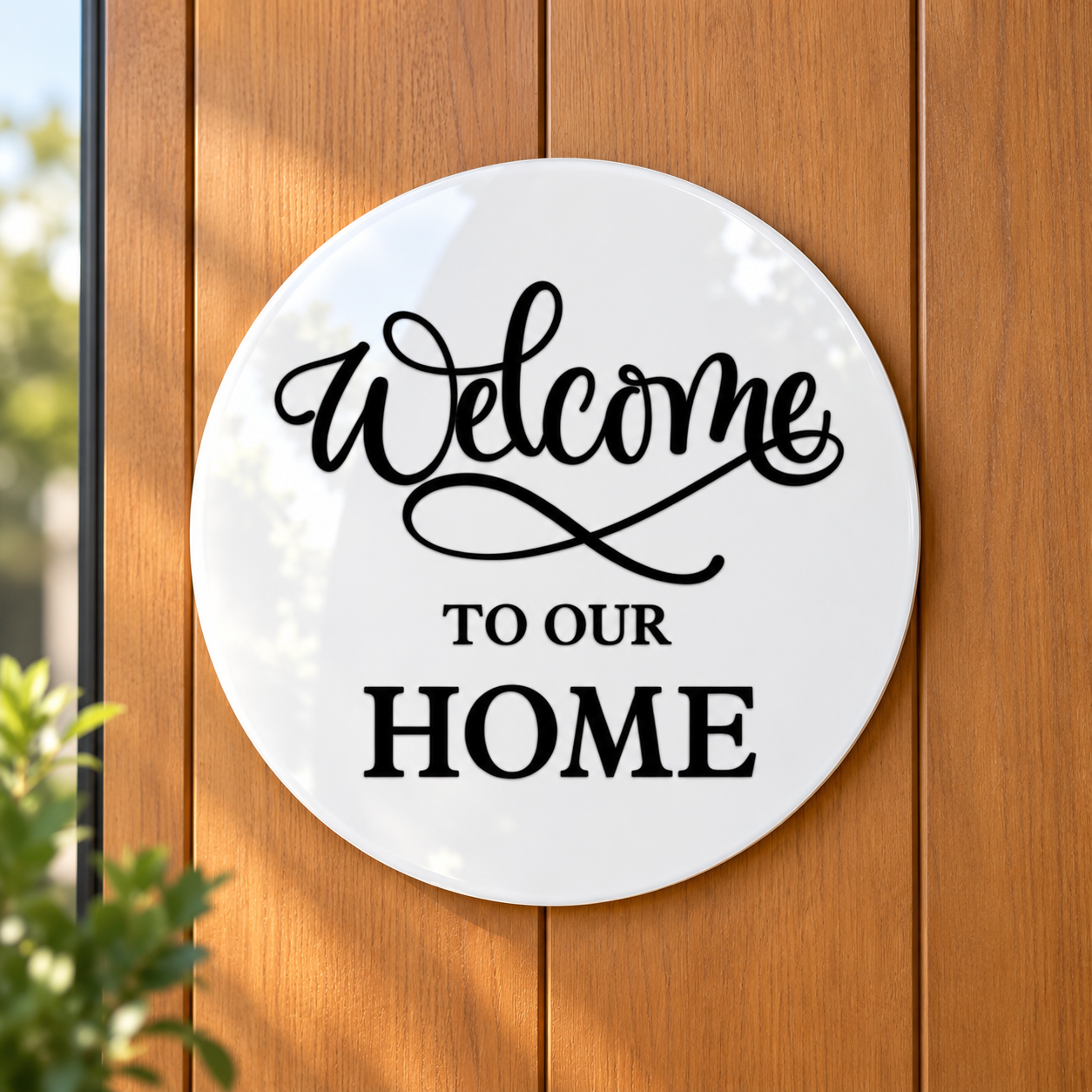 Welcome to Our Home Door Sign – 30cm