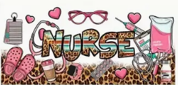 Nurse Glass Can with Lid and Straw