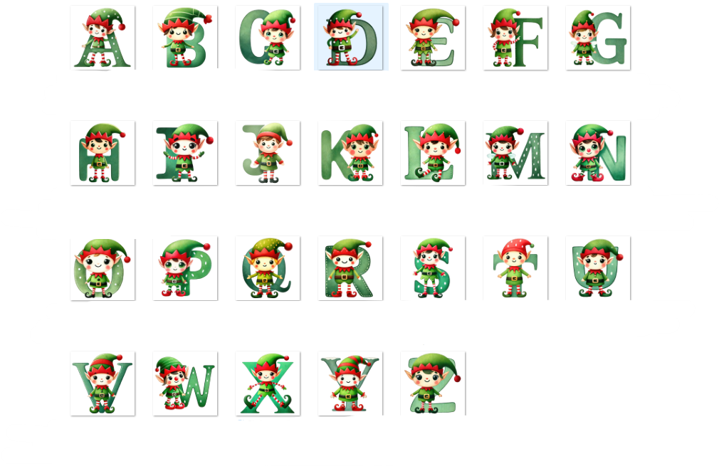 Christmas Elf Letter Stickers 24pk