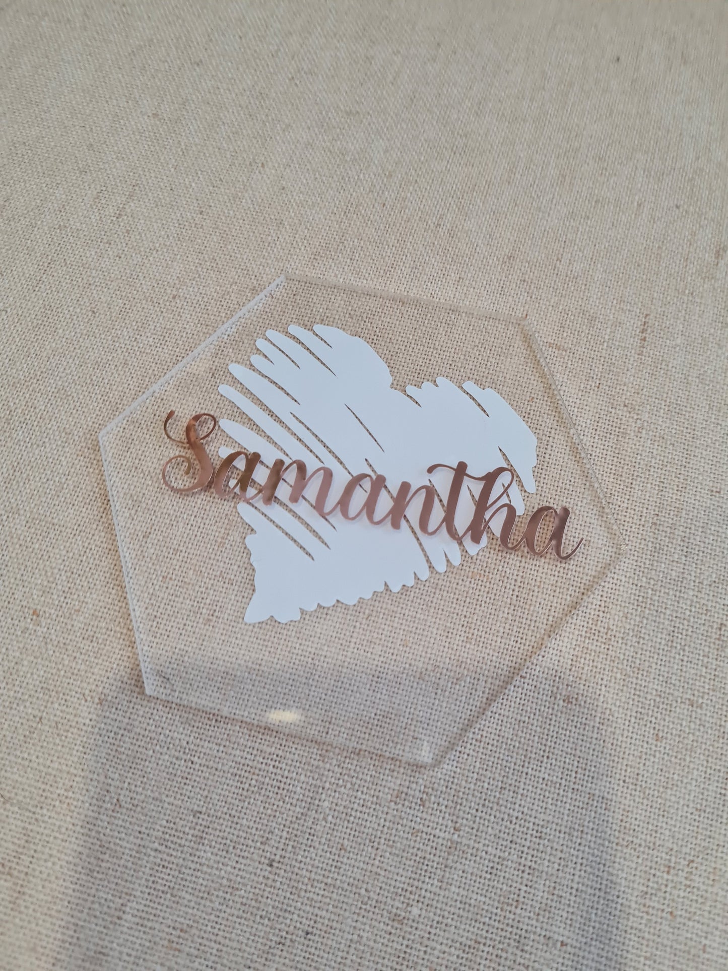 Hexagon Heart Place Cards/ Coasters / Favours