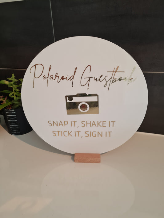 Polaroid Guestbook Round Sign