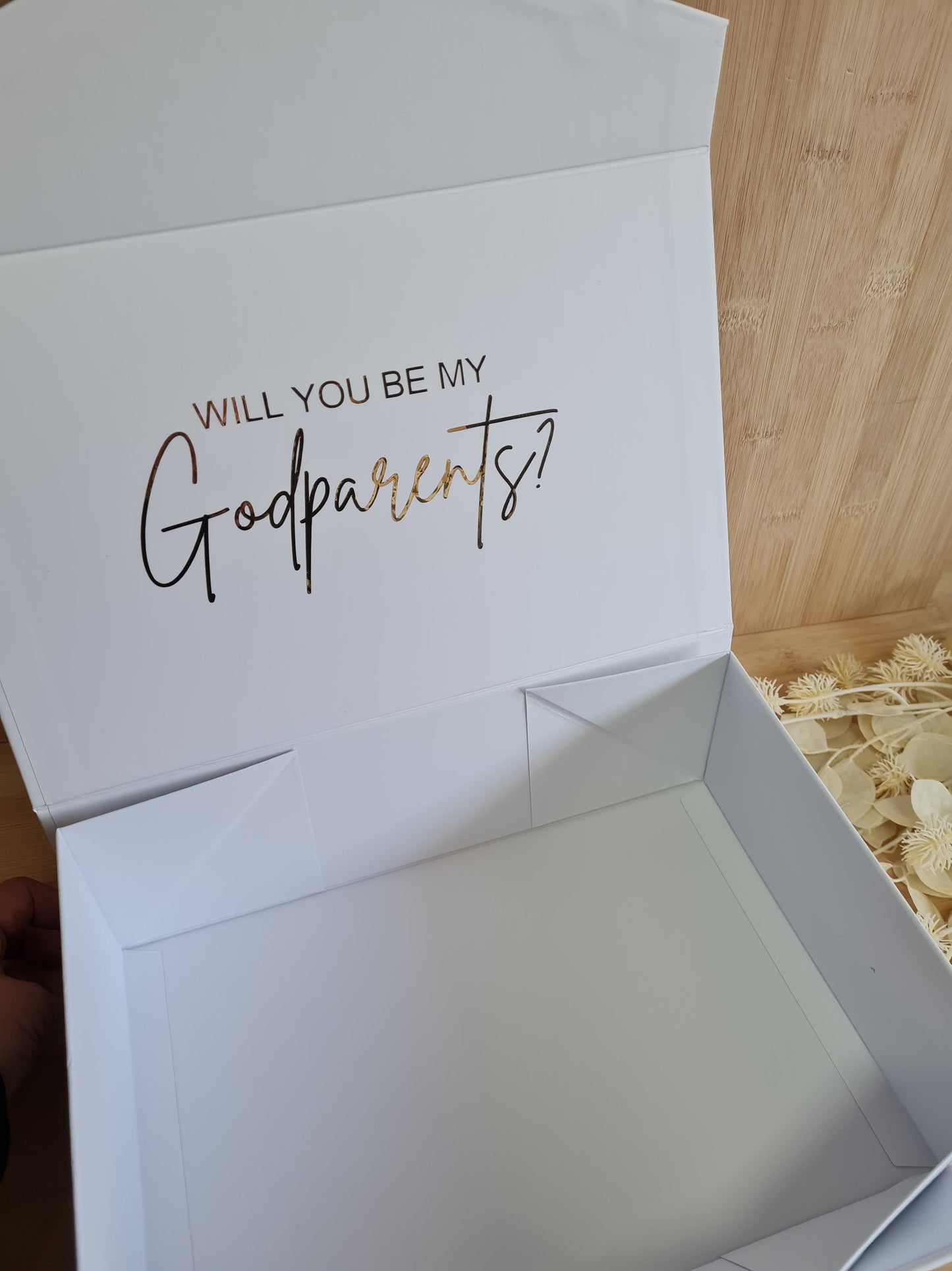 Magnetic gift box - Will you be my Godparents