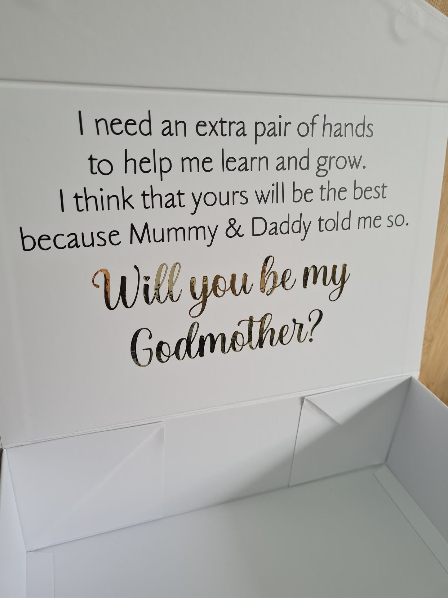 Magnetic gift box - Will you be my Godmother/ Father