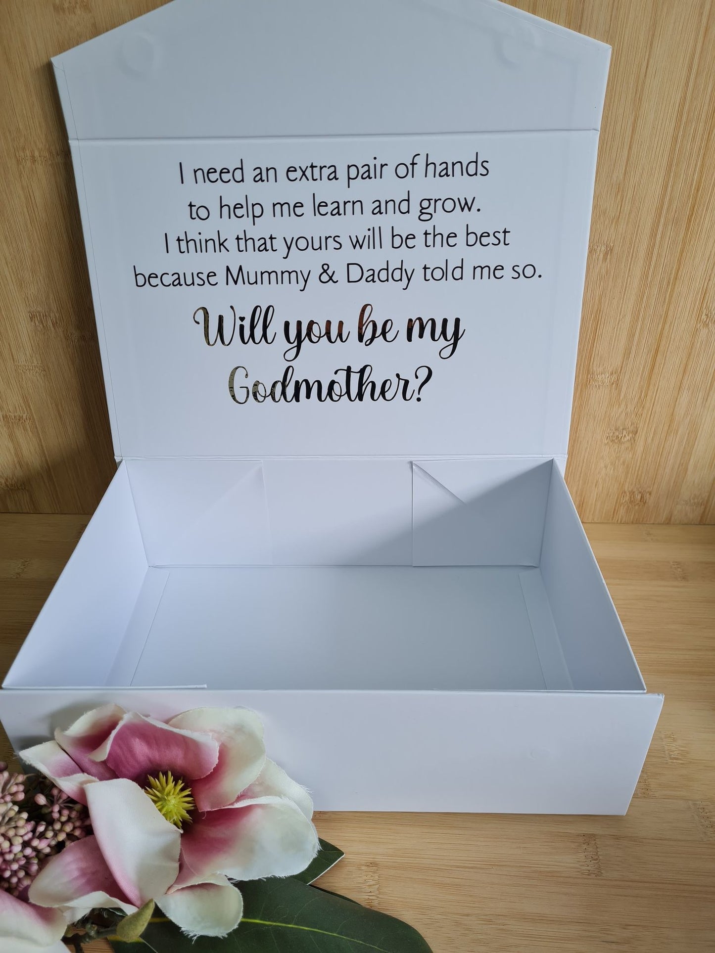 Magnetic gift box - Will you be my Godmother/ Father