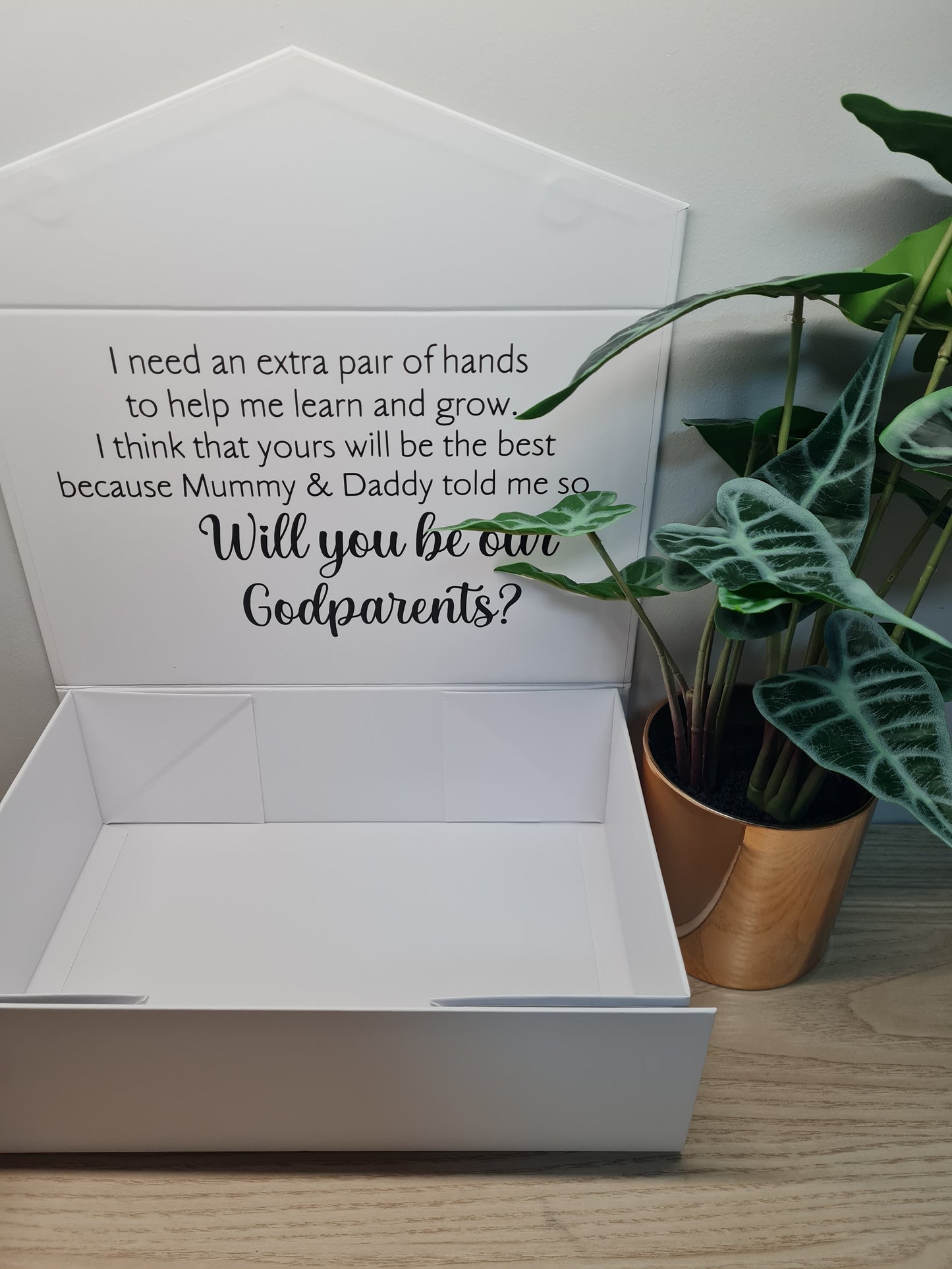 Magnetic gift box - Will you be our Godparents