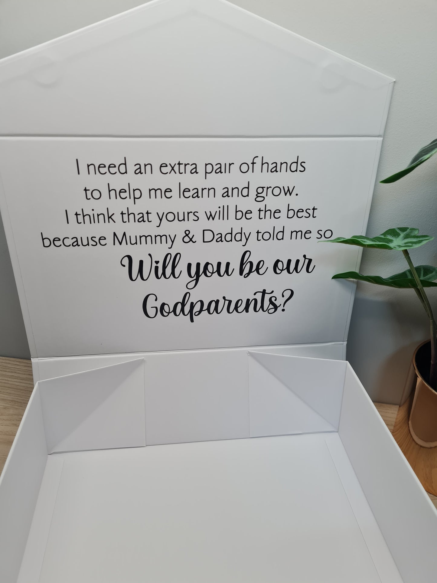 Magnetic gift box - Will you be our Godparents