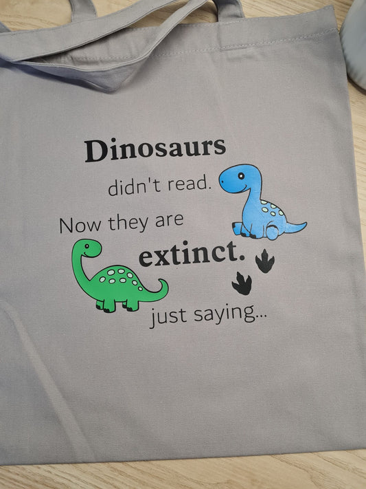 DISPLAY- Dinosaur didn't Read Library Bag