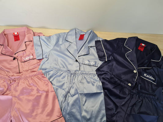 Kids Satin Short Set PJ's