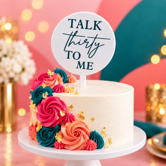 Talk Thirty to me Cake Topper