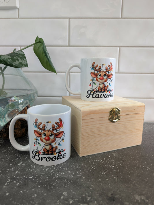 Lights Reindeer Christmas Mug
