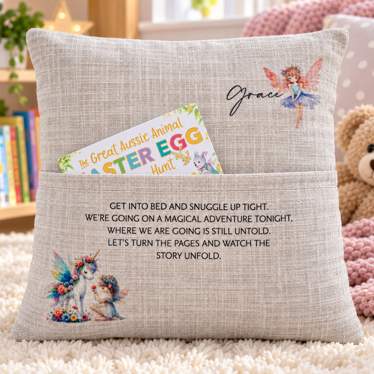 Personalised Reading Pocket Cushion – Magical Adventure