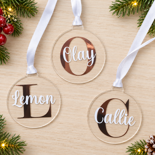 Personalised Initial & Name Christmas Bauble