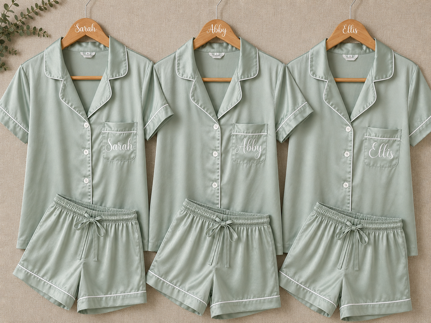 Personalised Satin Short Set Pyjamas