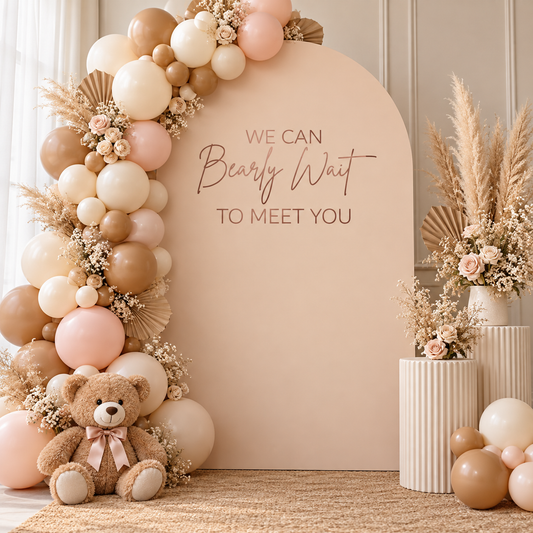 We Can Bearly Wait to Meet You Baby Shower Backdrop Sticker