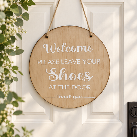 Please Remove Your Shoes Door Sign