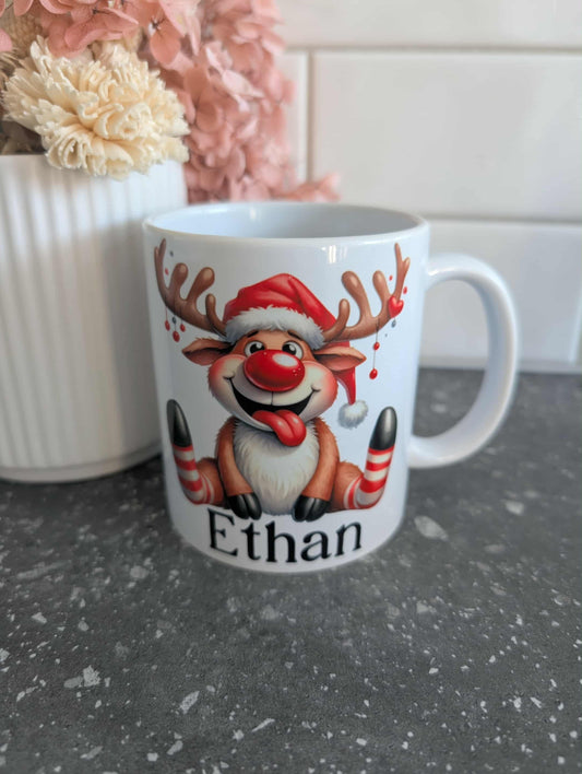 Silly Reindeer Christmas Mug