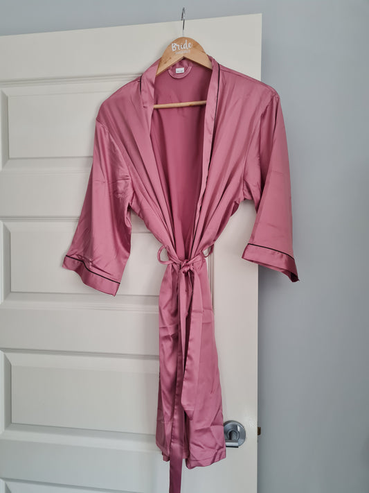 Satin Robe - Dusty Rose