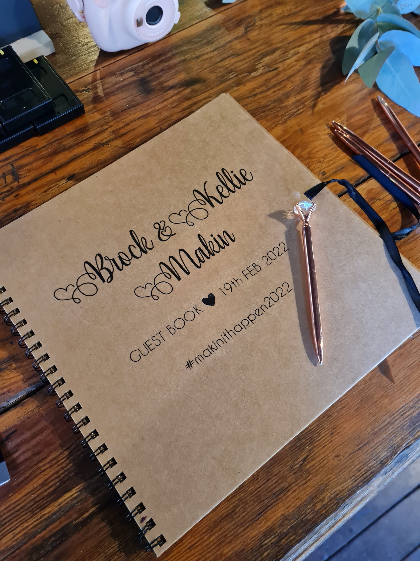 Guest Book with Heart Font
