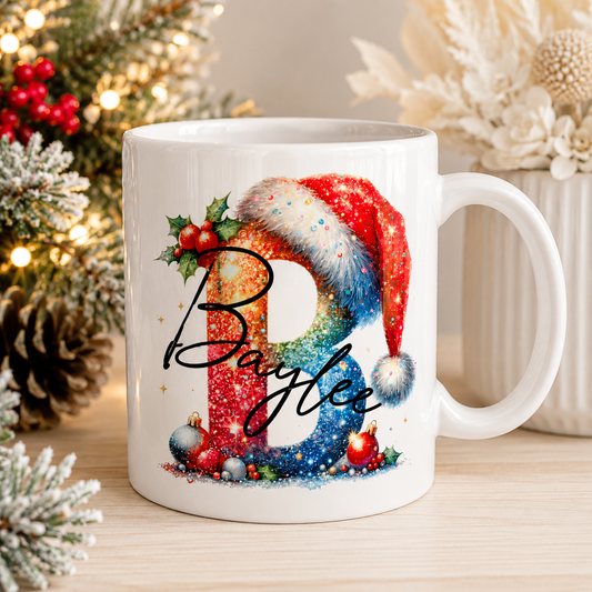 Christmas Initial Mug – Personalised Name