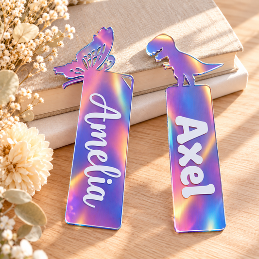 Kids Holographic Bookmarks – Dinosaur & Butterfly