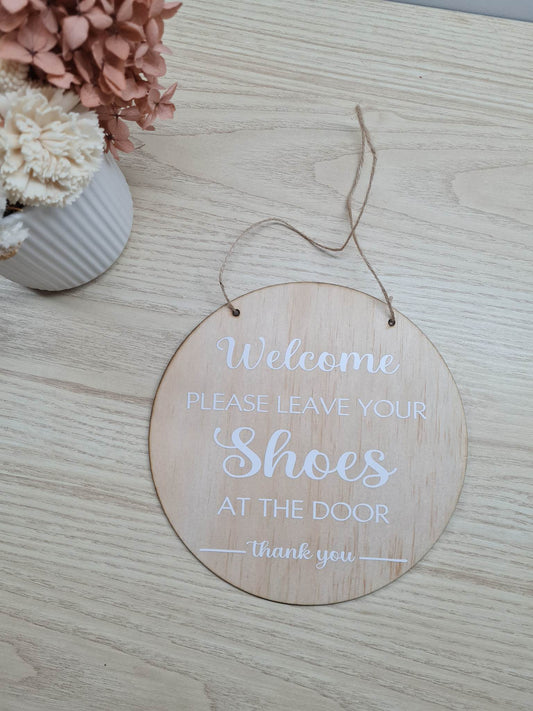 Welcome Leave Your Shoes at the Door Sign
