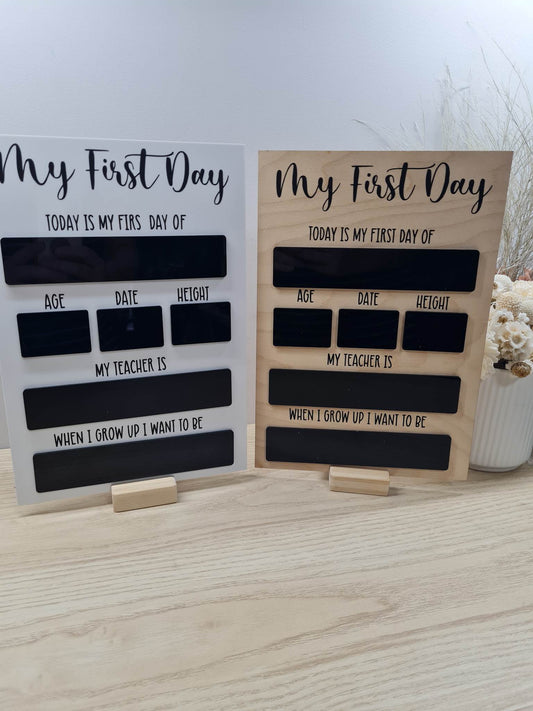 First and Last Day of Board Acrylic White