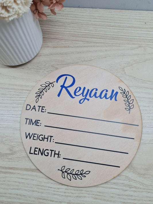 Hello World Plaque with Name and Leaves